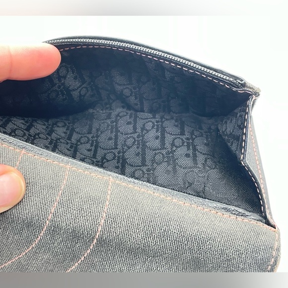 EUC Dior Saddle Gray Denim Long Wallet - Picture 8 of 11